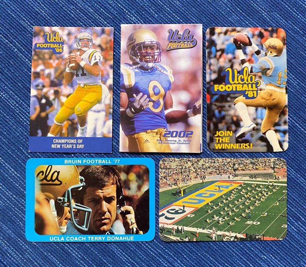 Vintage UCLA Football Pocket Schedule Lot 1976 1977 1981 1986 2002 102B